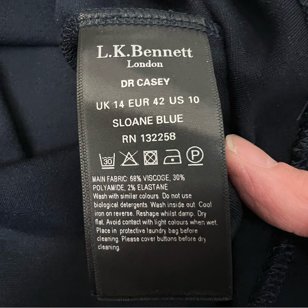 L.K Bennett London Elegant Classy Dr Casey Sloane Blue Sz 10 - Picture 7 of 7
